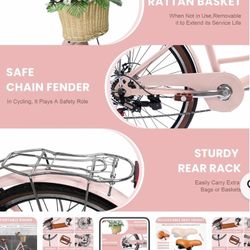 26" Beach Cruisers for Women, Pipleo Bikes for Women