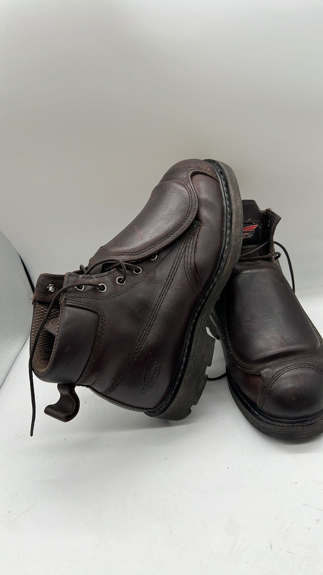 RED WING SHOES 5686 Vibram Metarsala Guard Steel Toe Work Boots Brown Men sz 9 M RED WING 5686 Vibram Metarsala Guard Steel Toe Work Boots  main image 3