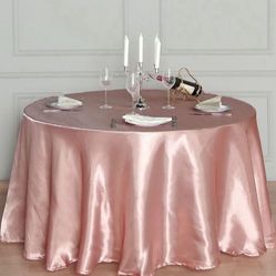 10 pcs 120" ROUND Satin TABLECLOTHS Wedding Party Tabletop Linens
