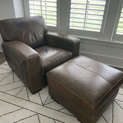 Amazing Leather Chair And ottoman From Sprintz 