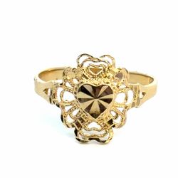 Woman’s Ladies 14k Yellow Gold Filigree Heart Ring Size 8 GP3132865