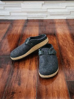 Haflinger Wool Clogs EU 37 / US 6 Gray Charcoal Cork Sole