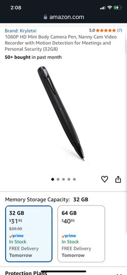 Kryletxi 1080P HD Mini Body Camera Pen (32GB