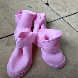 Boots When It Rain For Dog Pink 4 Piece 