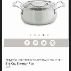 Princess House Lolita De 3 Qt Triply