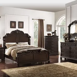 Brand New Dark Cherry 4pc Queen Bedroom Set (Available In Eastern King)