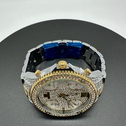 Iced Diamond Watch Fashion Hip Hop Jewelry Watch For Man Yellow Plated Gold 