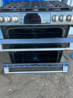 30” GE CAFE 6 BURNER SLIDE-IN DOUBLE OVEN GAS RANGE “All WORKING”