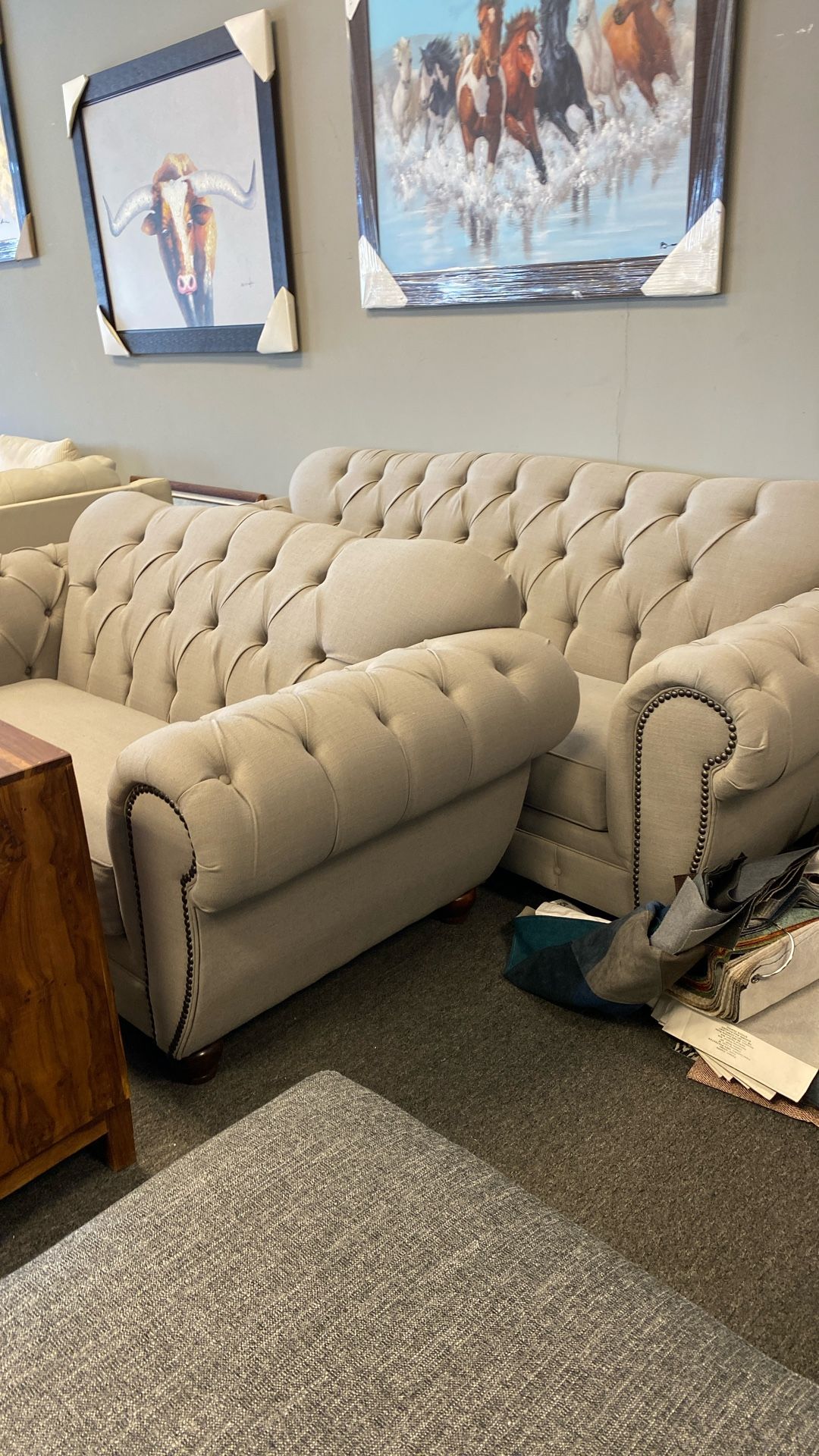 Amazing Set Tufted XL Sofa And loveseat Was $3499