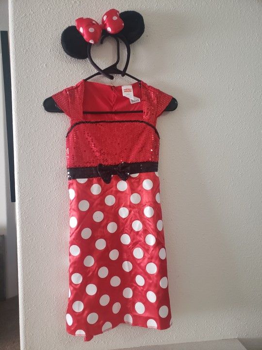 Disney Minnie Mouse Girls Costume With Ears