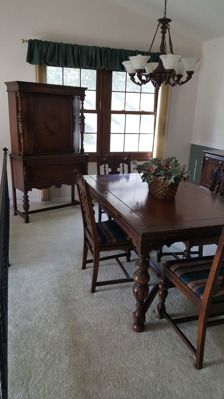 Dining room set 3pc Antique Jacobean