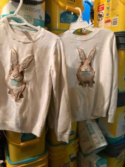 Rabbit sweaters boys size 10-12, (READ DESCRIPTION)
