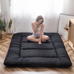 MAXYOYO Japanese Floor Mattress Futon Mattress, 4" Thicken Tatami Mat Sleeping Pad Foldable Roll Up Mat Boys Girls Dormitory Pad#3426PUP1