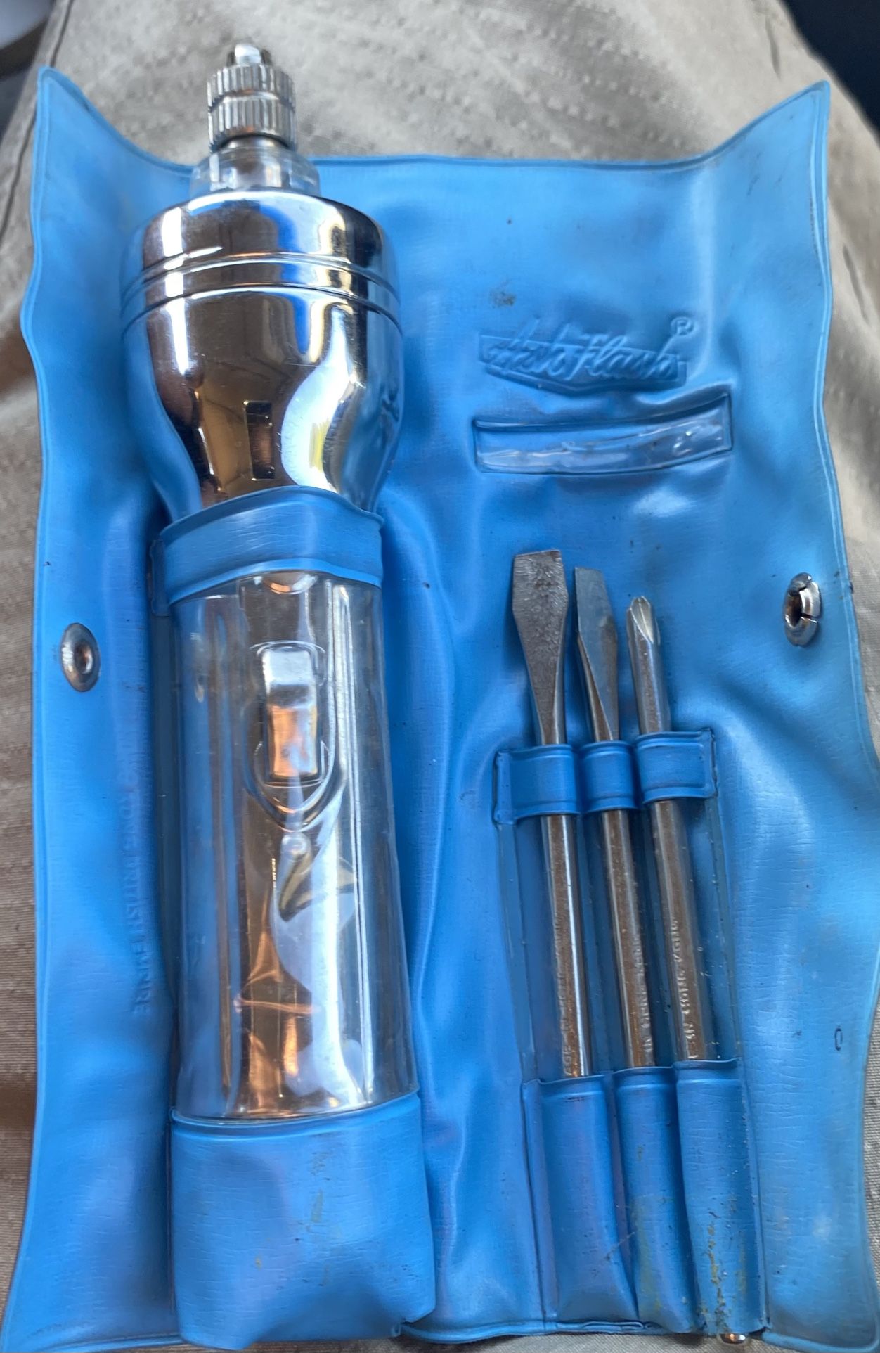 Vintage Ash Flashlight Combination With Screwdriver