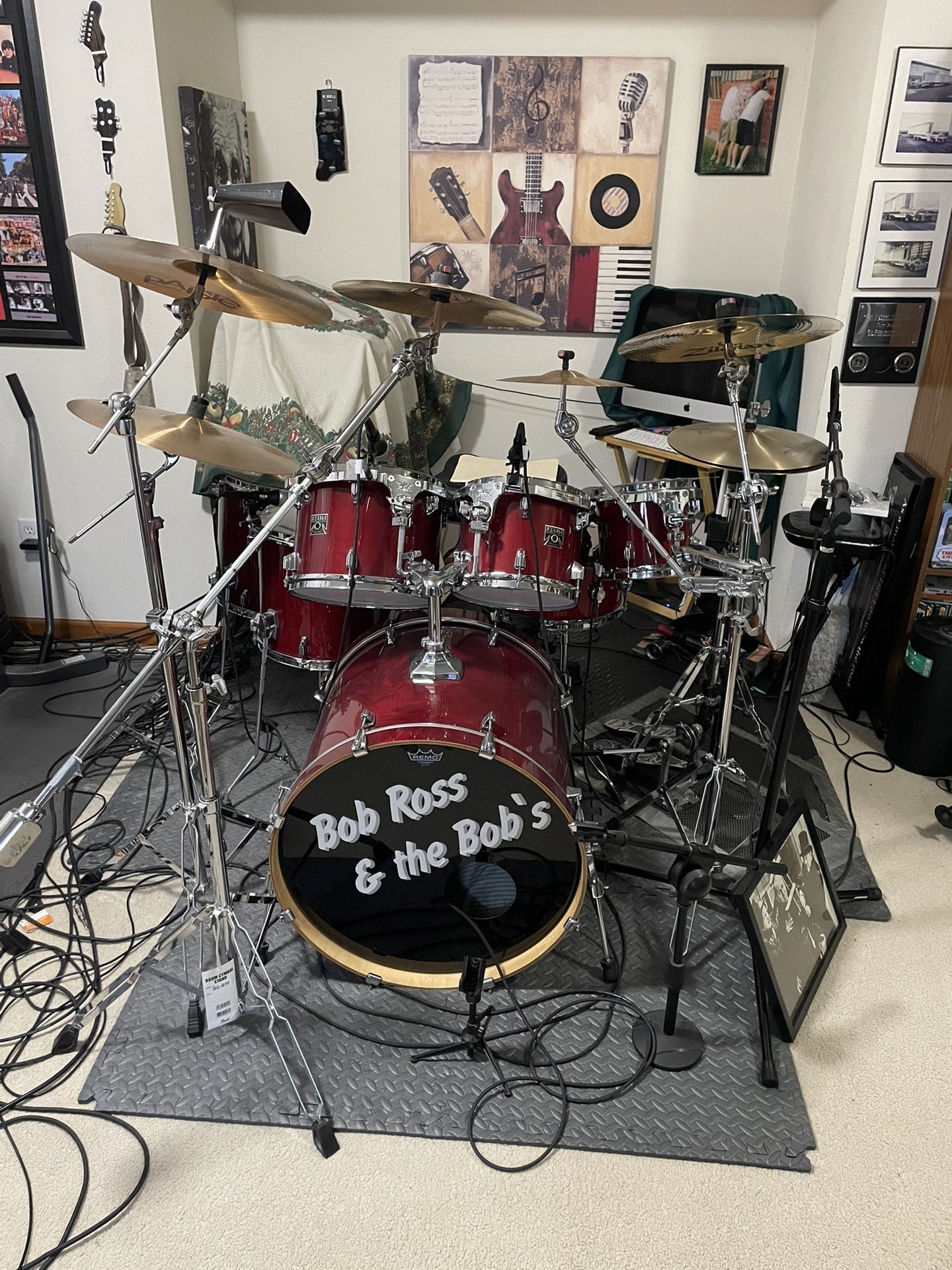 7 Piece Tama Drum Set With Cymbals 