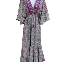Women Ladies Boho Floral Maxi Dress Cocktail Party Evening Summer Beach Sundress one size 