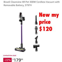 New in box Bissell Cleanview XR Pet 300W Cordless Vacuum with Removable Battery, $120 cash only pick up East Palmdale