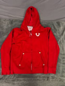 True Religion Red Zip-Up Hoodie