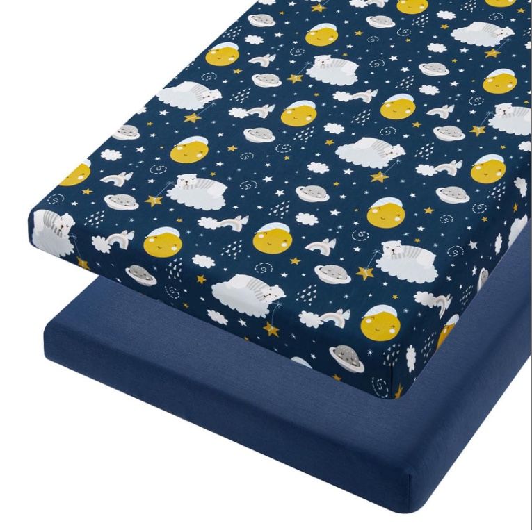 X Mini Crib Fitted Sheets - Soft Knit Sheet For Pack N Play, Microfiber Mini Crib Sheets 38x24