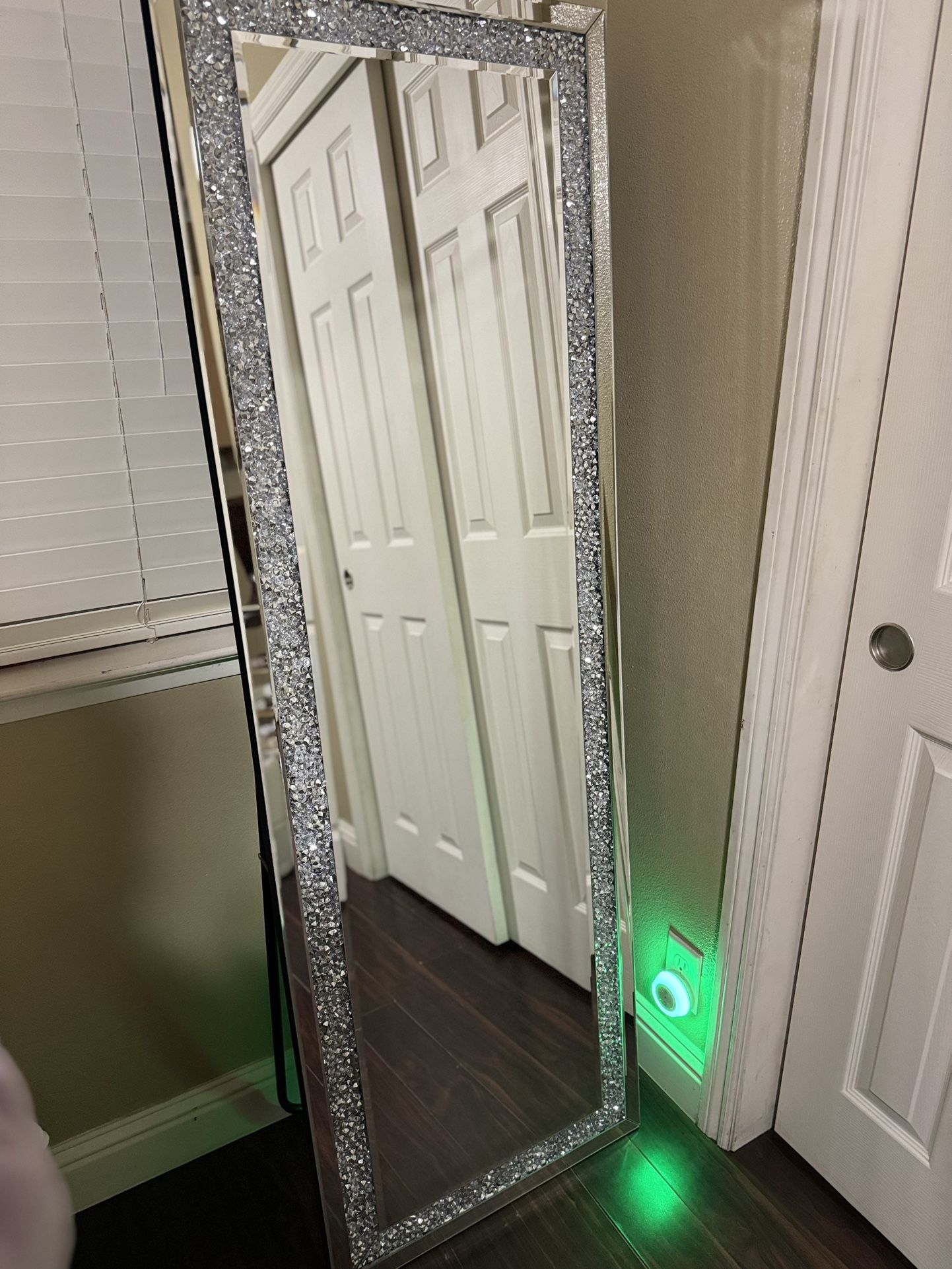 Glam Silver Crystal Full-Length Mirror