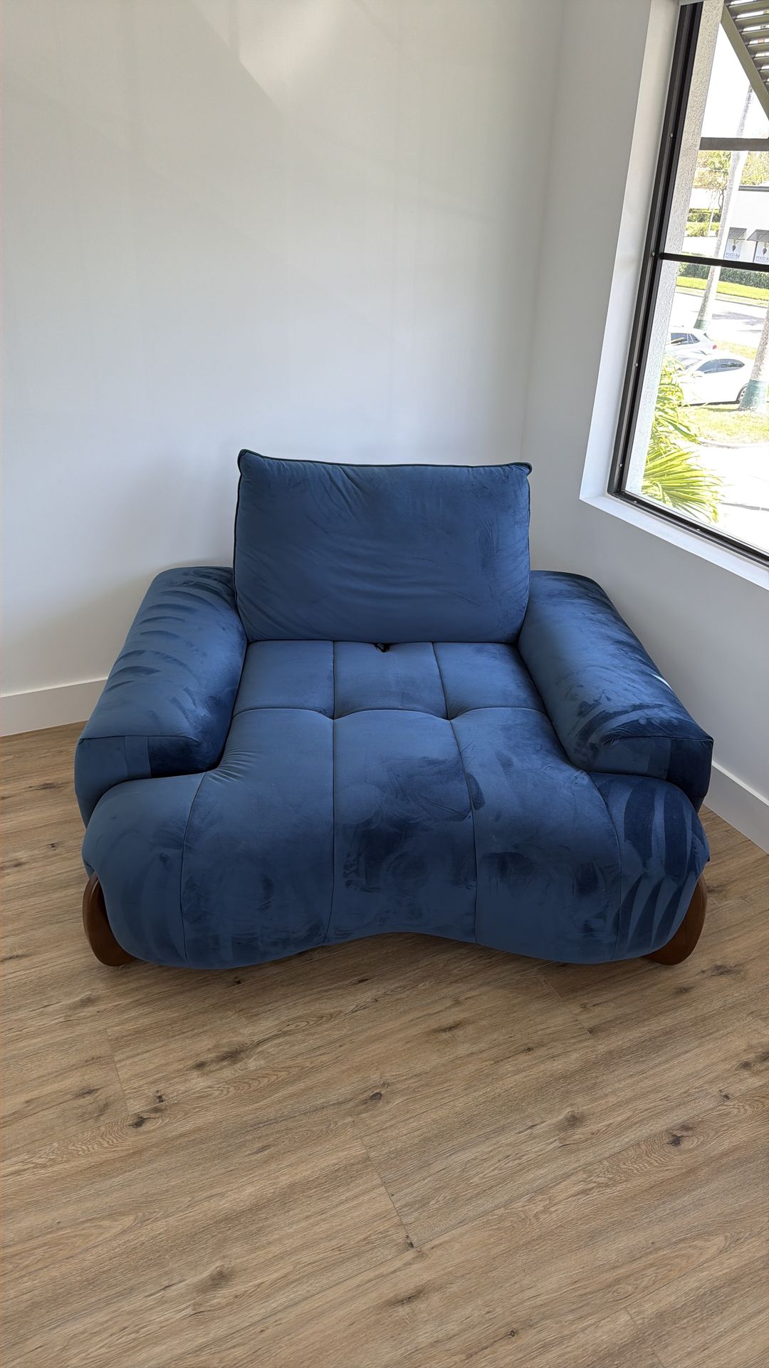 Blue lounging chair