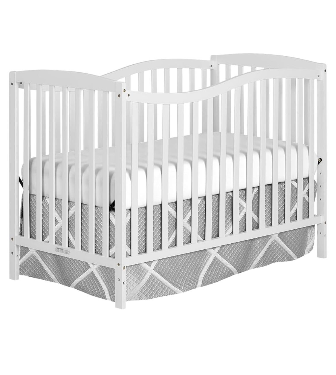 White Crib - Converts To Toddler Bed