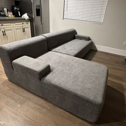 110" Cloud Sectional Couch, Boneless Couch with Deep Seat, Modern Modular L Shape sofa Couches W/Oversized Chaise,Memory Foam Compressed Sofa in A Box