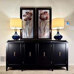 🔆🔆STUNNING BLACK MCM dresser/buffet/dresser/credenza/tv stand/dining server