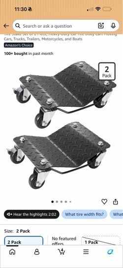 VEVOR Wheel Dolly, 3000 lbs Car Moving Dolly, Wheel Dolly Car Tire Stake Set of 2 Piece, Heavy-Duty Car Tire Dolly Cart Moving Cars, Trucks, Trailers,