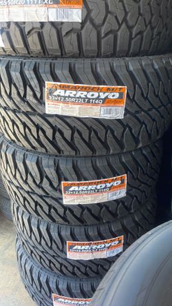 Set of 4 new tires 33x12.50r22 Arroyo MT Included installation and balance