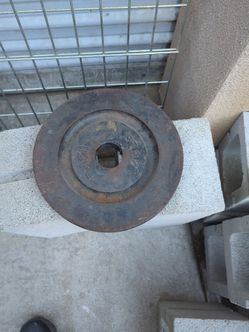 25lb olympic weight and 8 cinder blocks