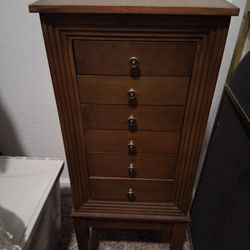 Jewelry Armoire 6 Drawer Spring Loaded Side Doors
