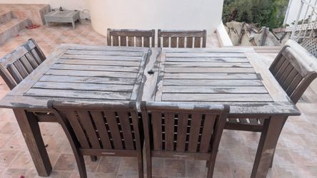 Outdoor Pottery Barn Dining Table & Chairs