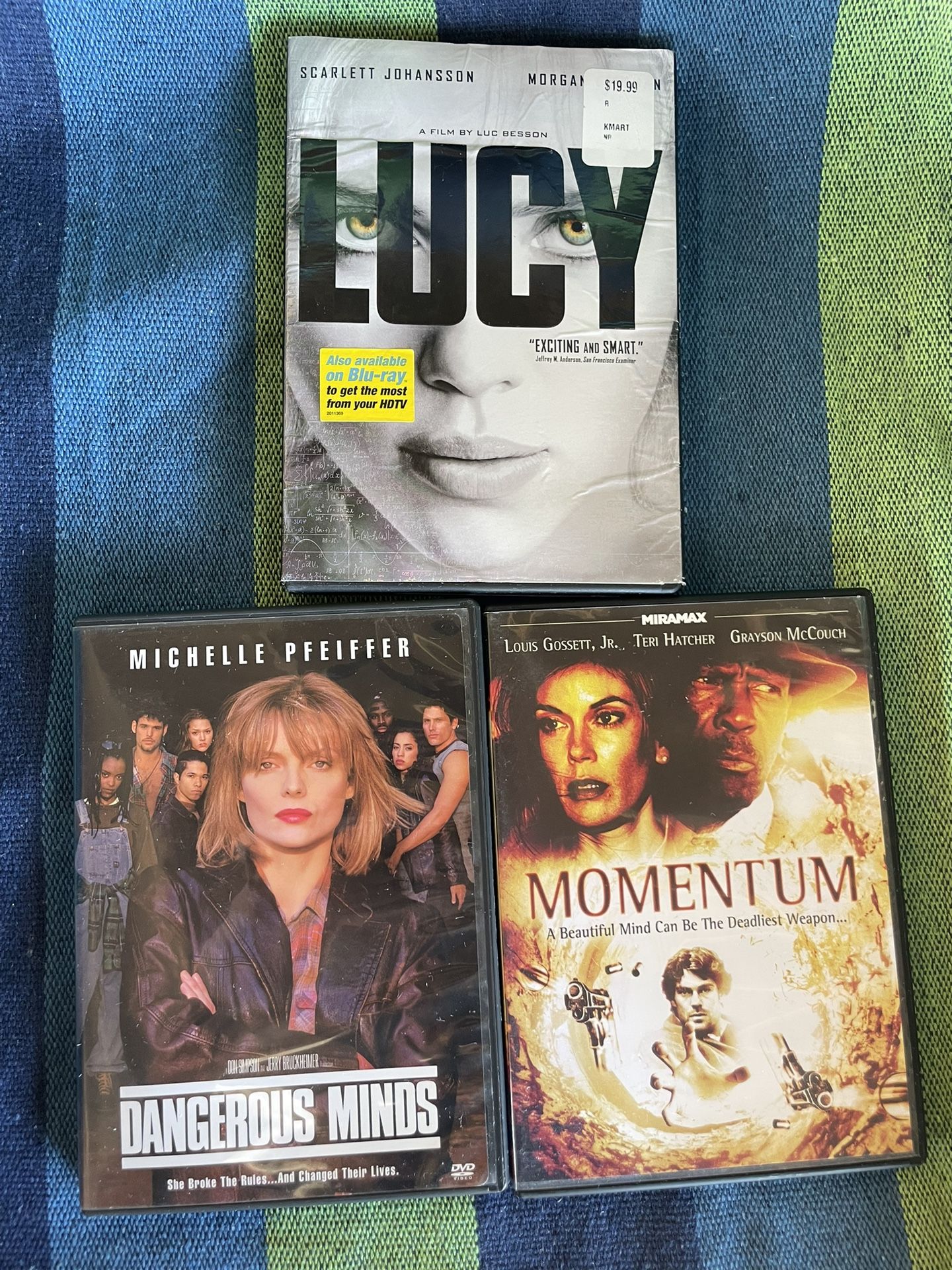 🎬 Mind Games DVD Bundle – Lucy, Dangerous Minds, Momentum – Action & Thriller 3‑Pack - $5