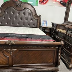 🎃🎃Halloween Special Queen 5pc Bedroom Furniture Set w/Marble Top Seriously $1399!! 🎃🎃 