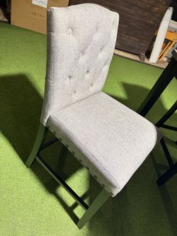 Gray Tufted Upholstered Dining Chair