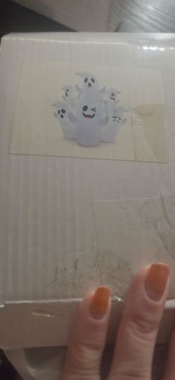 5FT Halloween Inflatables Cute Ghosts Outdoor Decorations, Stacked Blow Up Ghosts with Built-in LED