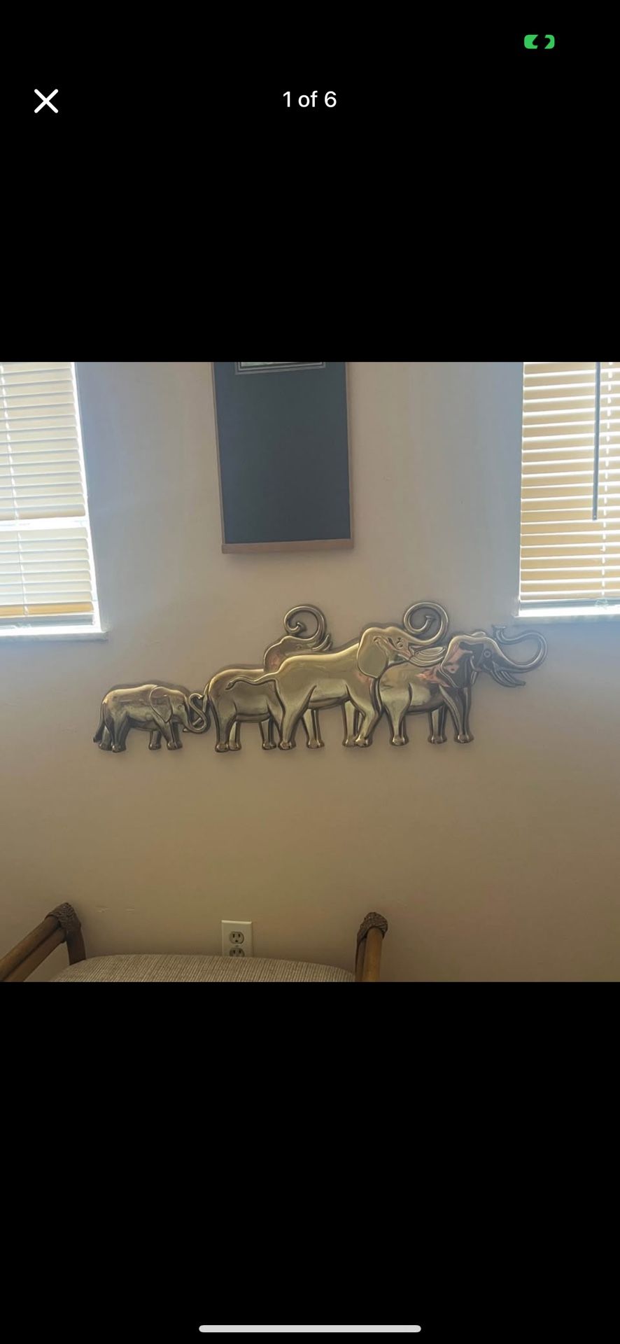 Vintage 1982 Syroco Gold Elephant Herd Plastic Wall Plaque