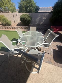 Glass patio set