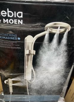 Moen Spa Shower 1-Spray 8 in. Dual Wall Mount Fixed and Handheld Shower Head with Magnetic Dock in Spot Resist Brushed Nickel