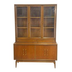 1960's Vintage Keller Furniture Mid-Century Modern Walnut China Cabinet Hutch