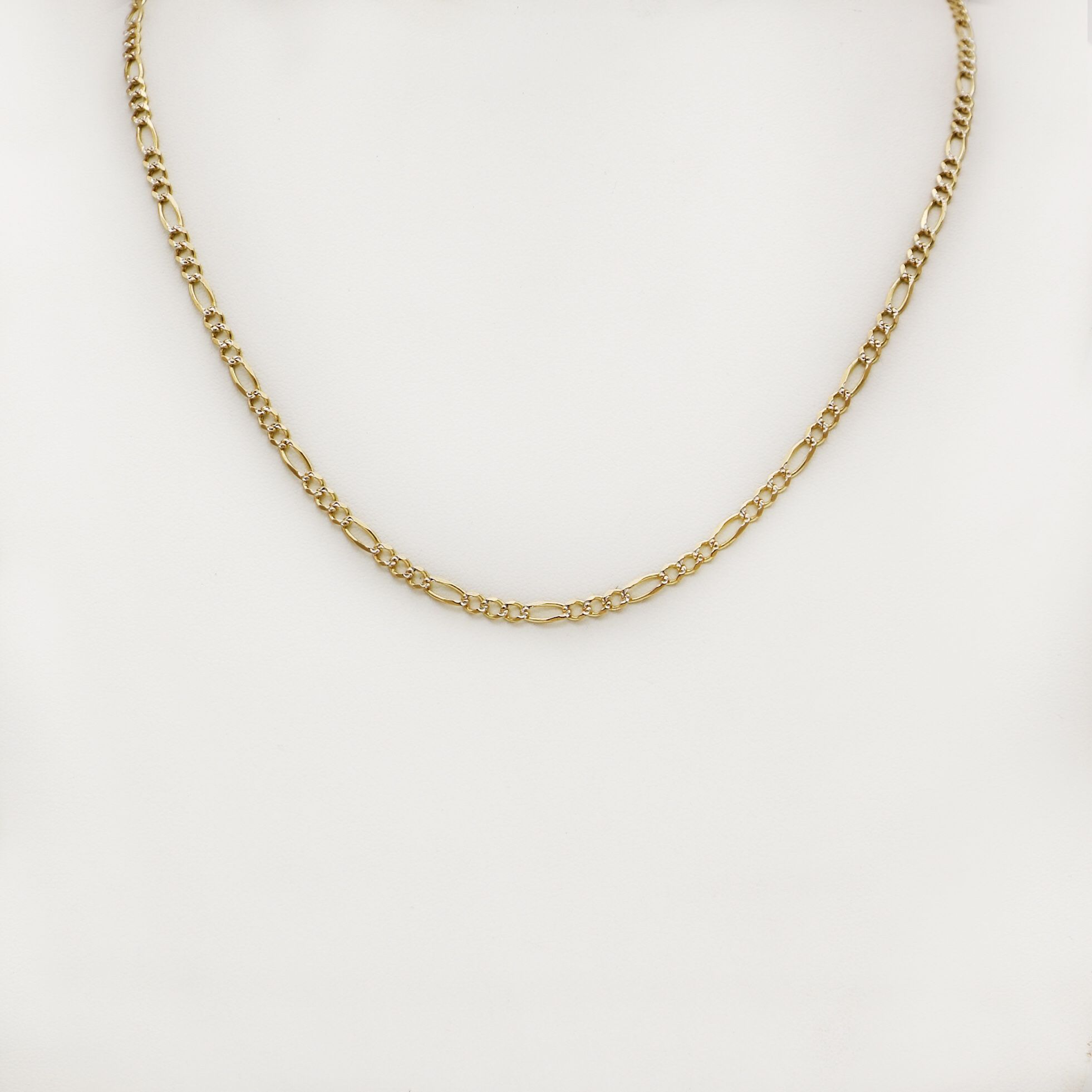 14K Gold 3mm Figaro Link Chain 21" Long and 7.7g in weight. ONLY $770