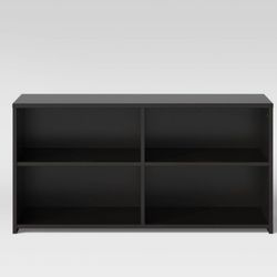 (1) Black 4 Compartment Storage TV Stand for TVs up to 43” 