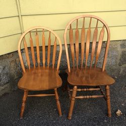 Very Good Condition Two Hardwood Chairs
