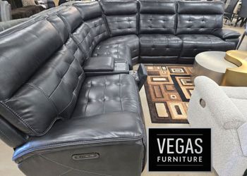 Sectional Power Recliners Heat Rest Wireless Charger  USB Ports