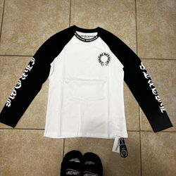 Black and white chrome heart long sleeve