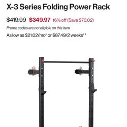 Titan X3 Folding Power Rack With 225lbs Weight Set And Adjustable Bench