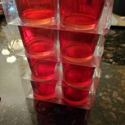 8 Red Votive Holders 