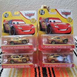 Disney Pixar Cars Golden Lightning McQueen Rust-Eze Edition 1:55 Diecast