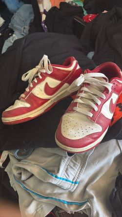 red and white dunks